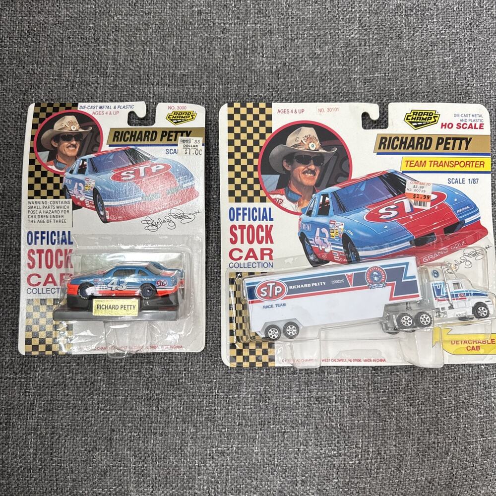 Vtg Road Champs Richard Petty 43 Racing Team Transporter Truck Diecast Stock Car